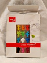 Colorful Glass Markers Vacu Vin Party People Wine Glass Sneaky Suction Cups I Ds - £16.03 GBP