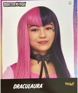Monster High Draculaura Wig Pink/Black Straight Wig Ages 8+ NWT - $15.19