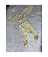 Vintage Baby 3-6M Yellow Footed Pants Sweatshirt Set Baby Rocking Horse - $734.62 MXN