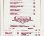 The Crab Shack Menu Chapman Highway Knoxville Tennessee  - £12.39 GBP