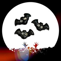 3Pcs Handmade Ceramic Black Bat Sewing Buttons For Halloween Costumes Decor - £17.67 GBP