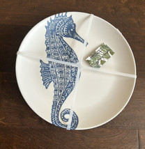 Tommy Bahama Blue Seahorse MELAMINE Dinner Plates Set Of 4 - $49.97
