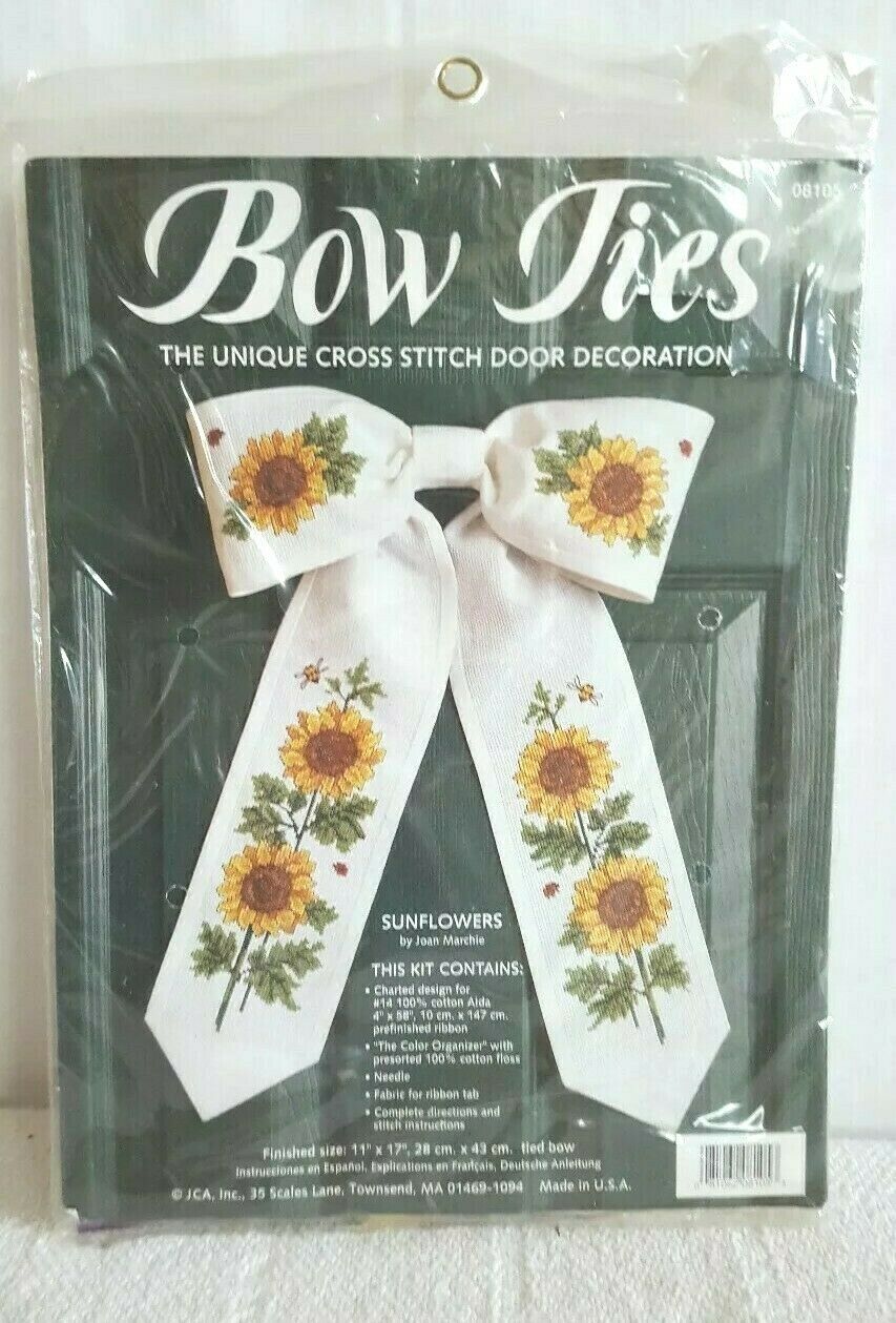 New JCA Country  Pumpkins Bow Ties Door Decor Counted Cross Stitch Kit #... - $19.99