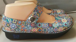 Alegria Paloma Aztec Tile Womens US 9.5 10 Leather Mary Jane Shoes EU 40 Y - £29.13 GBP