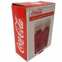 Coca-Cola Coke Ceramic Vending Machine Collectible Salt Pepper Shaker Set New - £14.32 GBP