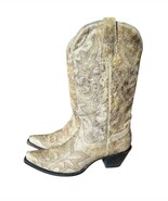Corral Embroidered Super Distressed Off-White Heeled Boots Size Women’s 10 - $121.86 CAD