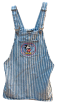 Women Juniors M  Medium Mickey Mouse jean denim overall jumper dress pinstriped - £15.79 GBP