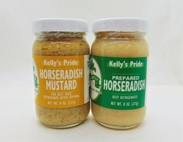 Kelly&#39;s Pride- 2 Pack Horseradish Mustard and Prepared Horseradish- 8 Ounce Jars - £11.06 GBP