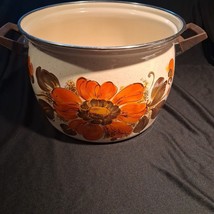 Vtg Moneta Dutch Oven NO Lid #22 Floral Italian Cookware 1970’s Retro Gr... - $35.00