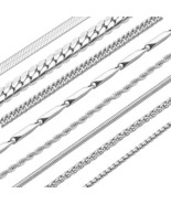 Silver Necklace Chains Bulk Jewelry Making Supplies Assorted Stainless S... - $54.33 CAD