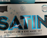 Black Satin Stan Pillowcase Set Eye Mask Prevents Wrinkles - £15.58 GBP