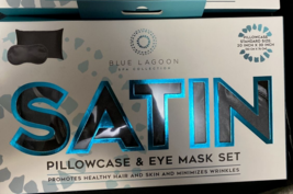 Black Satin Stan Pillowcase Set Eye Mask Prevents Wrinkles - £15.56 GBP