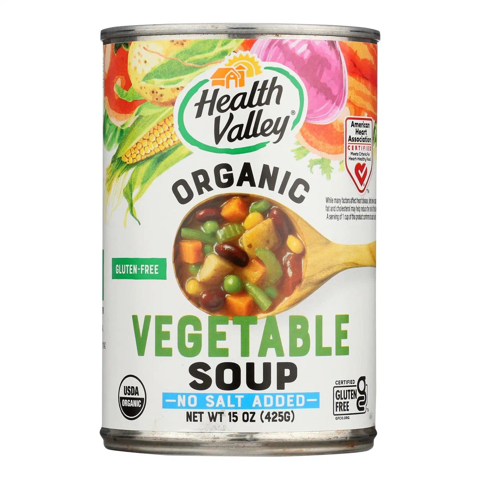 Health Valley Organic Vegetable Soup, 15 oz Can Case of 6, no added salt - £58.48 GBP