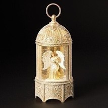 10.25&quot;H LIGHTED SWIRL BIRDCAGE ANGEL &amp; DOVE - $118.75