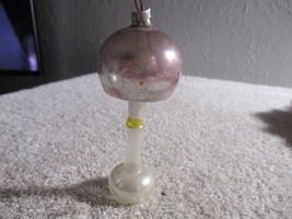 Vintage Table Lamp Mushroom Christmas Tree Blown Glass Ornament 4&#39;&#39; Germany - £17.10 GBP