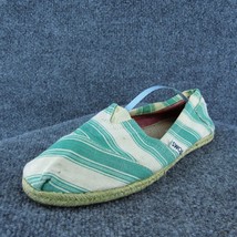 TOMS  Women Flat Shoes Green Fabric Slip On Size 8.5 Medium - £19.78 GBP