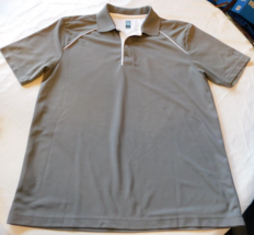 PGA Tour Men&#39;s Short Sleeve Polo Shirt Size L large Grey polyester GUC - $29.69