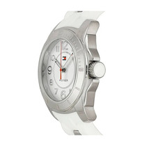 Tommy Hilfiger Damenuhr 1781306 Quarz Weiß Silikonarmband Silber 36mm - £103.38 GBP