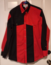 Vtg The San Angelo Collection Texas Mens Sz XL Button Up Western LS Shirt Red - £19.50 GBP