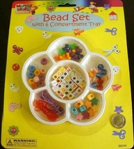 Child&#39;s beginner beading kit alphabet beads, shapes, lanyard vinyl cord kit006 - £1.53 GBP