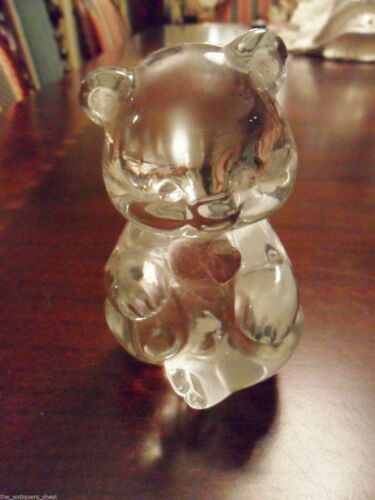 Fenton Glass Birthday Bear Paperweight, Purple Heart / Gold Star Pick 1 - $50.00