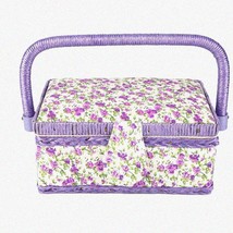 BlossomCraft Vintage Sewing Basket - Floral Design Storage Box for Your Sewing K - £61.81 GBP