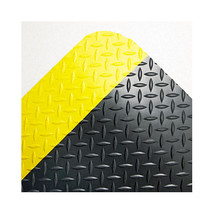 Industrial Deck Plate Antifatigue Mat- Vinyl- 36 x 60- Black/Yellow Border - $210.94