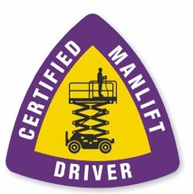 Certified Manlift Driver Hard Hat Decal Hard Hat Sticker Helmet Safety H195 - £1.42 GBP+