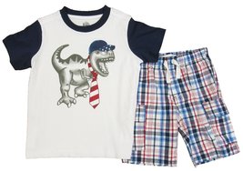 Kids Headquarters 2-pc. Little Boys Graphic-Print T-Shirt and Shorts Set 4T/4 - £22.82 GBP