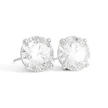 GIA Round Diamond Stud Earrings 14K White Gold 4-Prong Martini, 6.12 CTW - £67,307.06 GBP