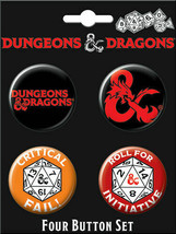 Dungeons &amp; Dragons Gaming Images Round 4 Button Set #1 NEW MINT ON CARD - £3.92 GBP