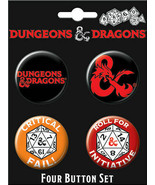 Dungeons &amp; Dragons Gaming Images Round 4 Button Set #1 NEW MINT ON CARD - £3.92 GBP