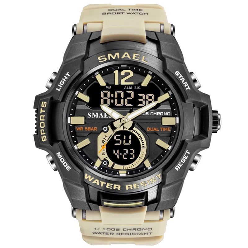 SMAEL Mens   Waterproof  Top   Men Digital Wrist Watch Dual Display  Masculino - £48.50 GBP