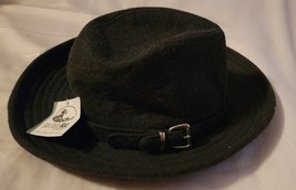 San Diego Hat Company Women One Size Fedora Buckle Hat Charcoal Gray Wool Blend - £75.92 GBP