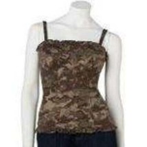 Womens Camisole Corset Junior Girls Mudd Green Camouflage Cami Tank Top-... - £5.43 GBP