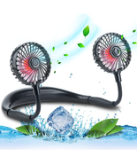 Portable Cooling Neck Fan, Rechargeable USB Personal Neck Fans with Colo... - $18.80