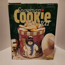 Snowman Cookie Jar By Joie De  Vivre Christmas Holiday Stoneware NEW - £7.46 GBP