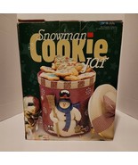 Snowman Cookie Jar By Joie De  Vivre Christmas Holiday Stoneware NEW - $9.46