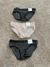 BNWT DKNY 3pk Women&#39;s Micro mesh waistband bikini, Size S, DK2028, Nylon blend - £25.62 GBP