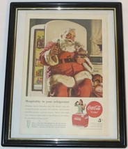 Vintage Original Coca Cola Magazine Santa Print Ad, &quot;Hospitality&quot; - £6.21 GBP