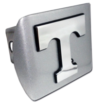 university of tennessee brushed chrome trailer hitch cover usa made - £63.79 GBP