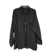 Mens Vintage Polo Ralph Lauren Long Sleeve Flannel L/XL Blue Green Butto... - $34.17 CAD