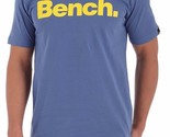 Bench Empresa Urban Streetwear Hombre Azul Camiseta Bench Logo Amarillo Nwt - £23.10 GBP