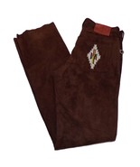 Donald Pliner Soft Suede Southwest Embroidered Pants Aztec sz 28 Made in... - $69.25