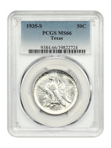 1935-S 50C Texas PCGS MS66 - £280.51 GBP