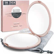 Magnifying Compact Mirror for Purses, 1X/10X Magnification – Double Side... - $15.13