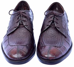 Luxury Blucher Real Crocodile Leather Woody Brown Split Toe Men Dress Shoes - £937.26 GBP