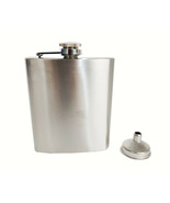 1 PC 12 OZ Stainless Steel Whiskey Alcohol Pocket Flask with Portable Fu... - £8.27 GBP