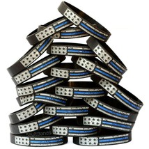 20 Worn Distressed USA Flag Wristbands with The Thin Blue Line Police Support - $22.65