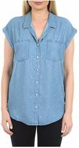 Jachs Girlfriend Women&#39;s Cap Sleeve Button Down Shirt, Medium Denim, XX-Large - £12.54 GBP